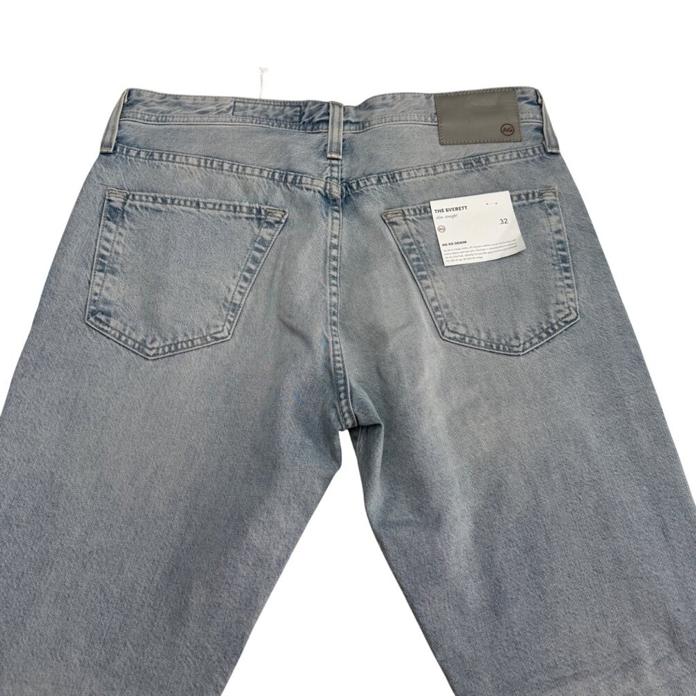 NEW AG Everett Slim Straight Jean Men's Light Blue Distressed Denim Pants, Sz 32 - Picture 5 of 11